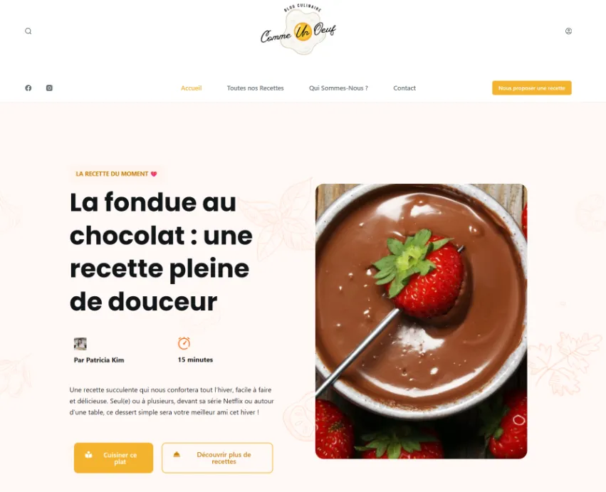 Aperçu du projet commeunoeuf.fr